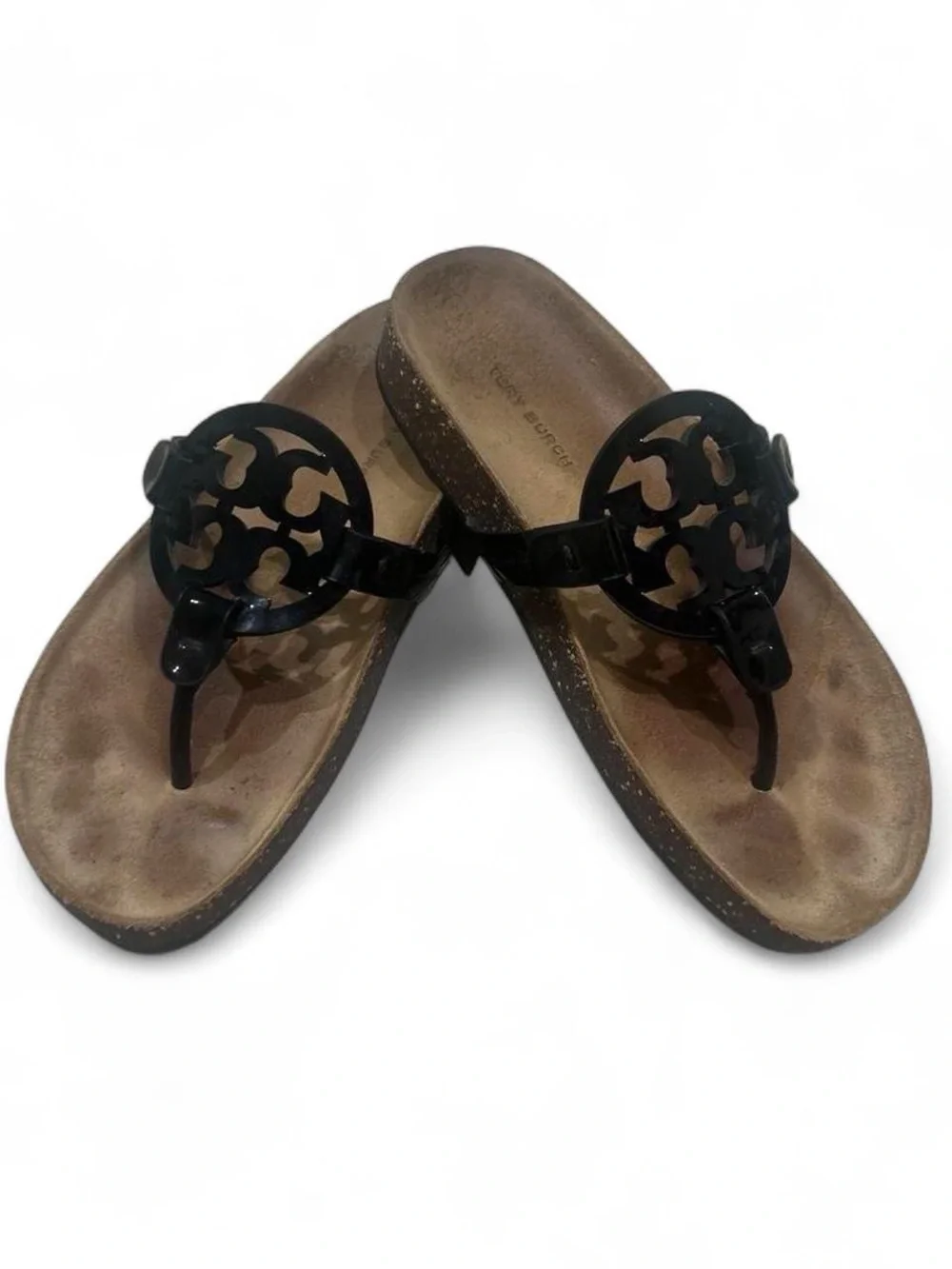 tory burch miller cloud black and brown sandals
